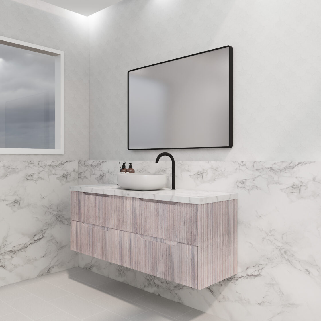 Riva BALI Wall Hung Vanity White Oak (All Sizes)
