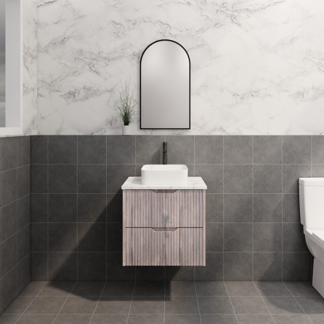 Riva BALI Wall Hung Vanity White Oak (All Sizes)
