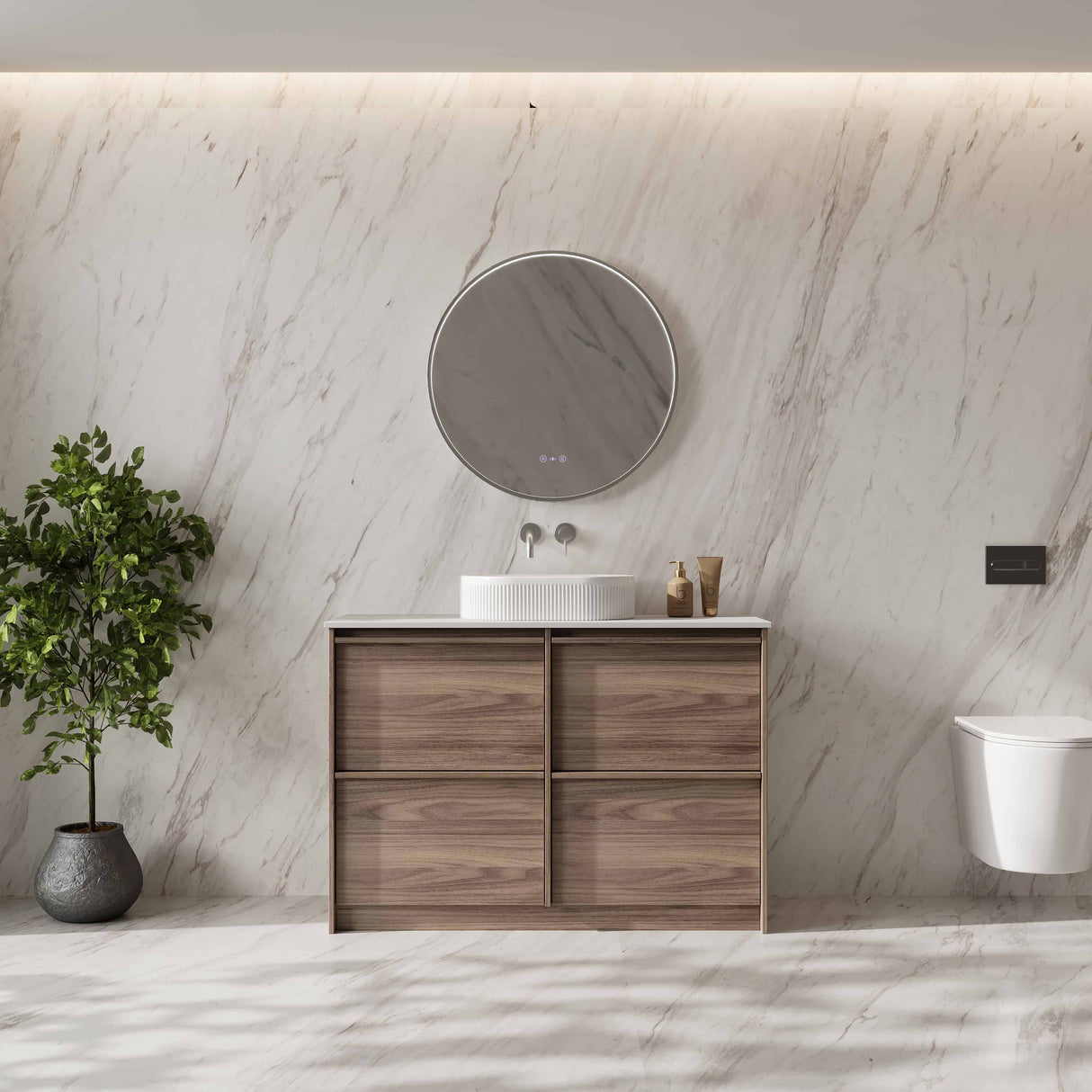 Bella Floor Standing Vanity - Notaio Walnut