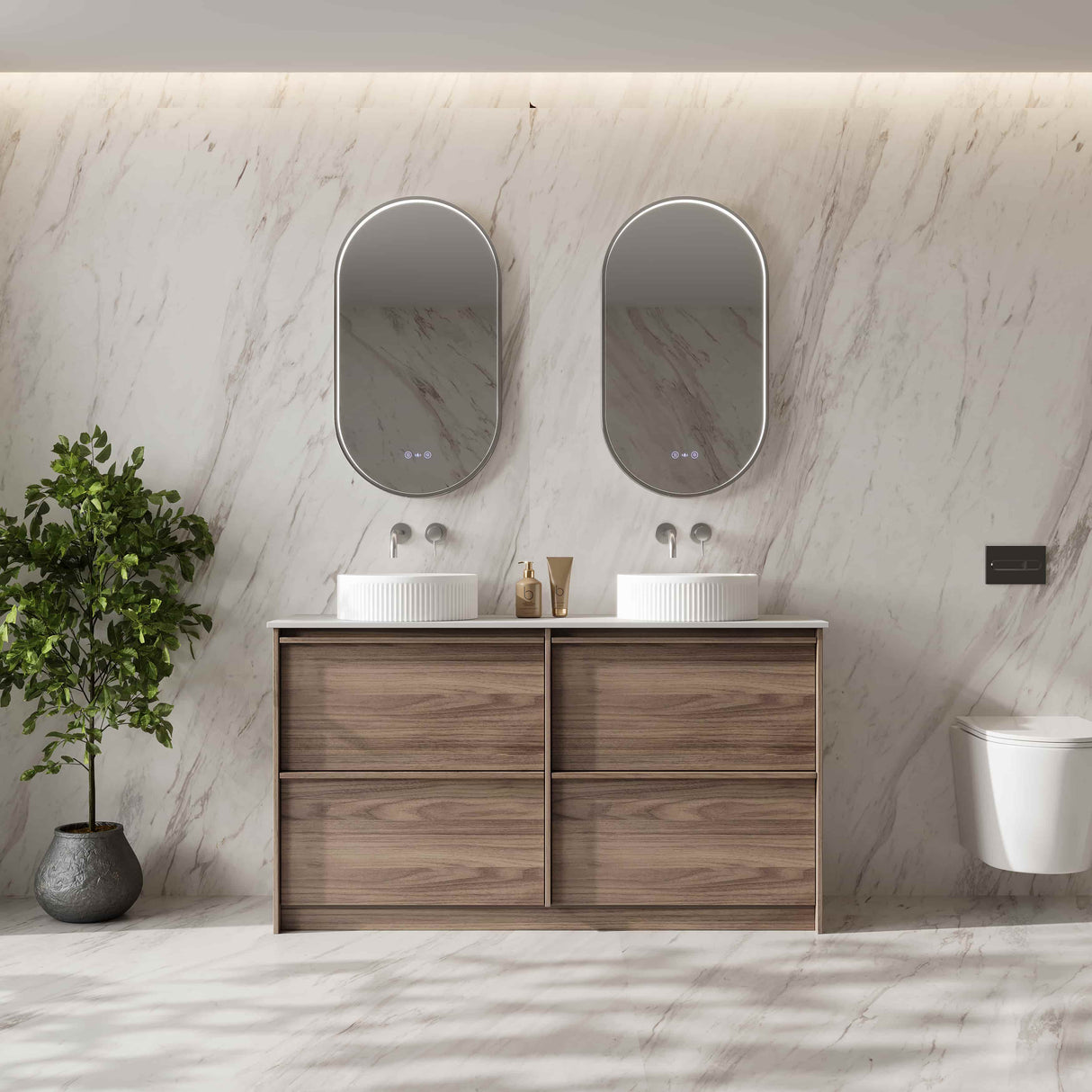 Bella Floor Standing Vanity - Notaio Walnut