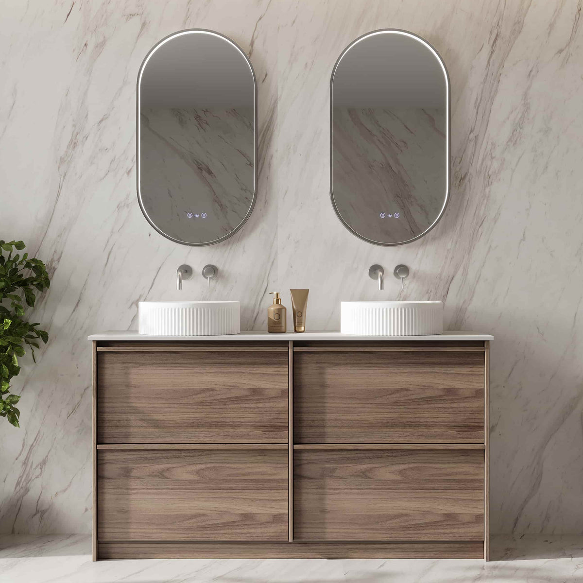 Bella Floor Standing Vanity - Notaio Walnut