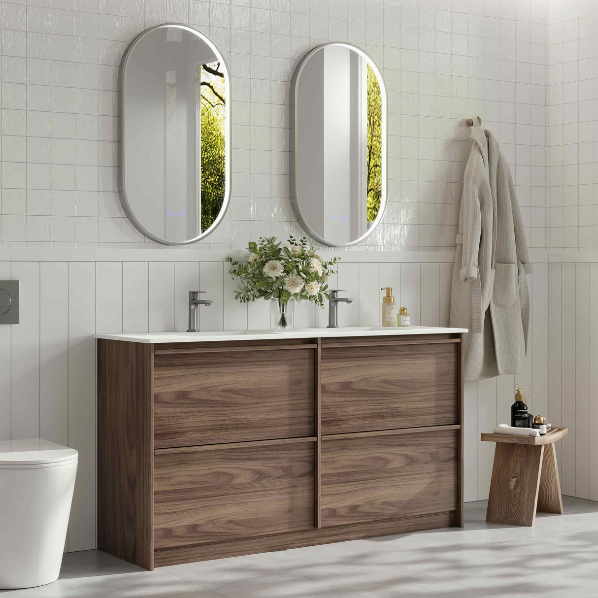 Bella Floor Standing Vanity - Notaio Walnut