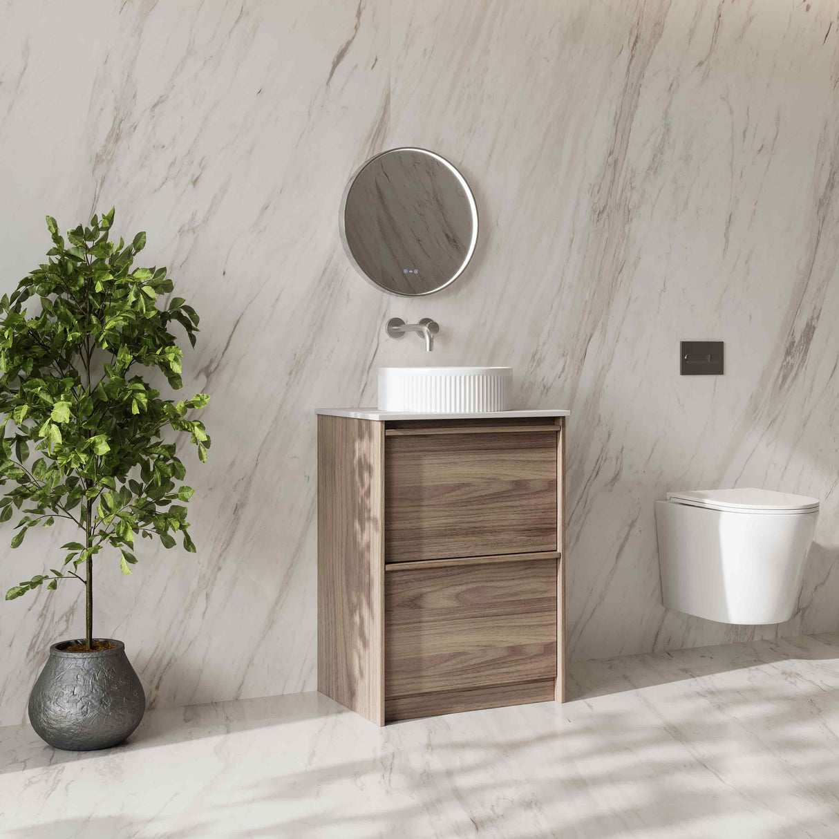 Bella Floor Standing Vanity - Notaio Walnut