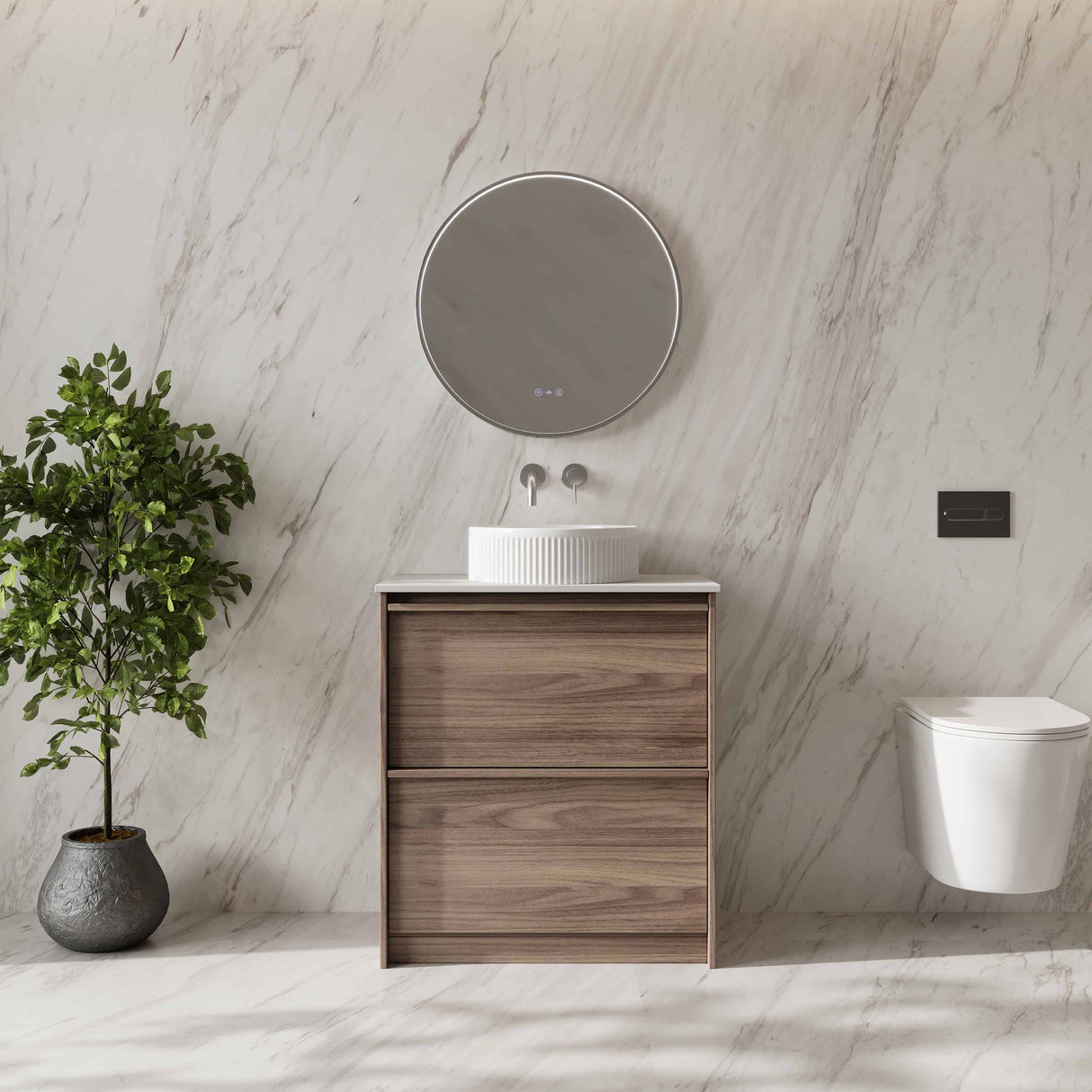 Bella Floor Standing Vanity - Notaio Walnut