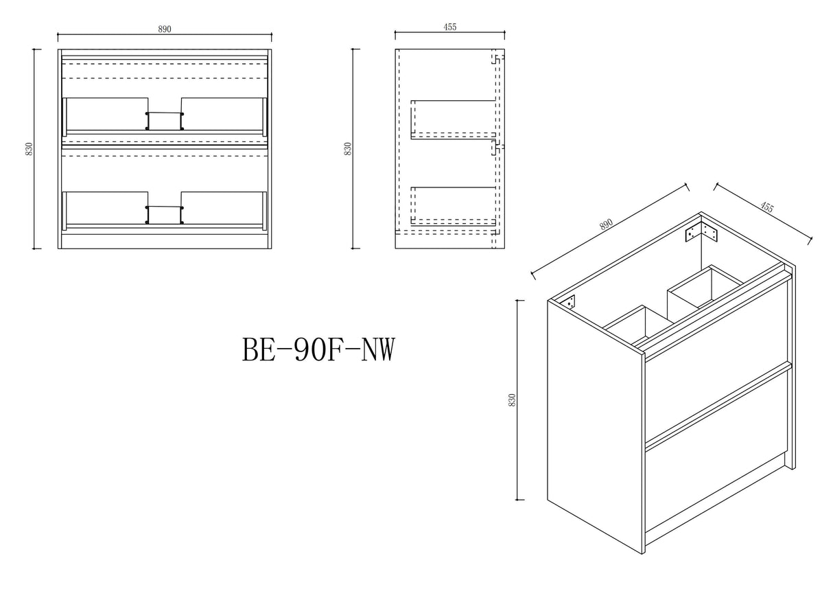 Bella Floor Standing Vanity - Notaio Walnut