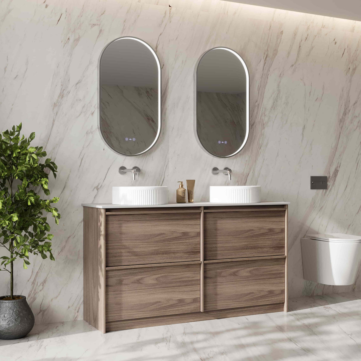 Bella Floor Standing Vanity - Notaio Walnut