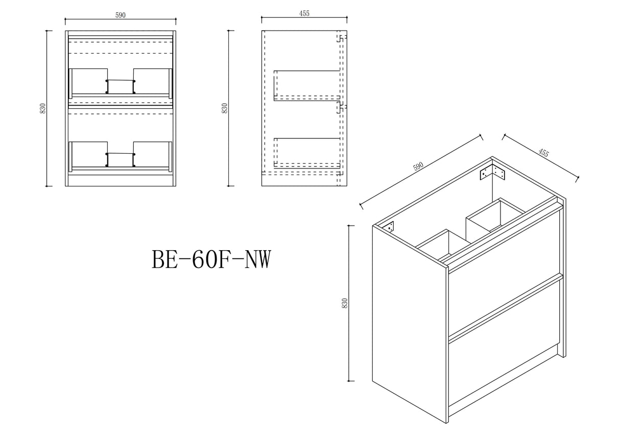Bella Floor Standing Vanity - Notaio Walnut