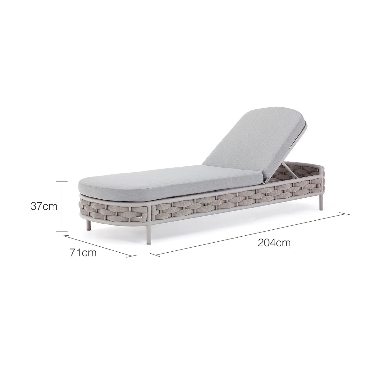 Boston Outdoor Rope Sun Lounger in Taupe