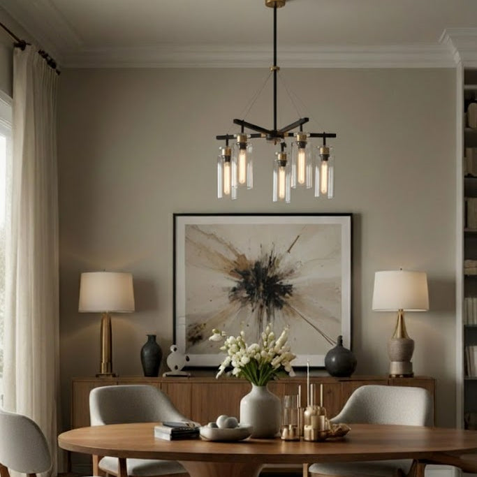 Bourne 5 Light Pendant Black / Gold