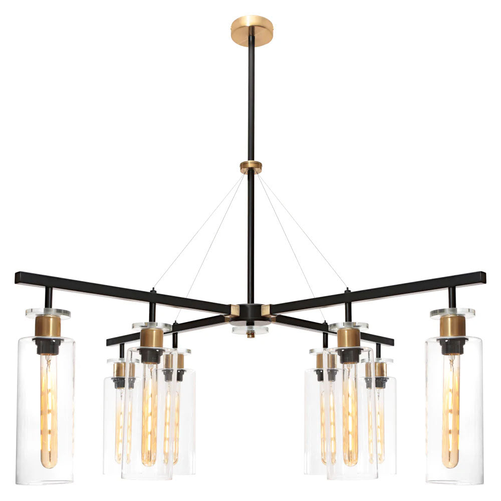 Bourne 8 Light Pendant Black / Gold