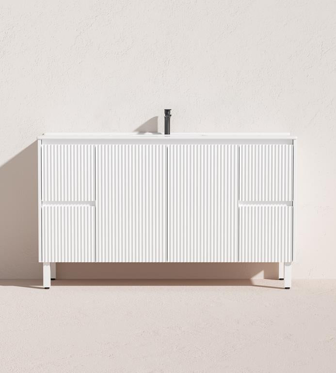 Brighton Freestanding Vanity 1500mm (Single/Double Bowl) (Matte White)