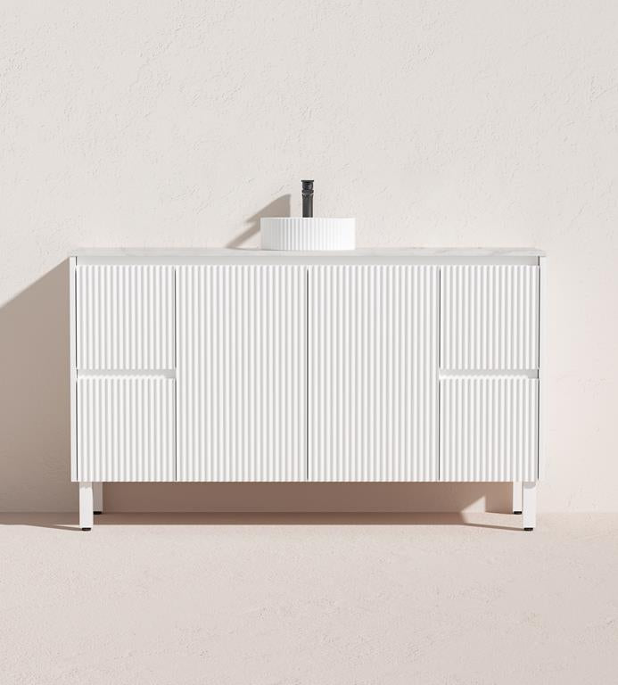 Brighton Freestanding Vanity 1500mm (Single/Double Bowl) (Matte White)