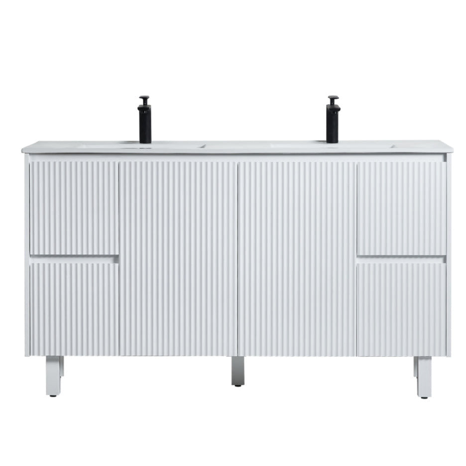 Brighton Freestanding Vanity 1500mm (Single/Double Bowl) (Matte White)
