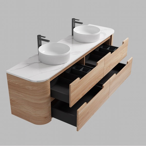 Briony Wall Hung Curve Vanity Mia Oak (All Size)