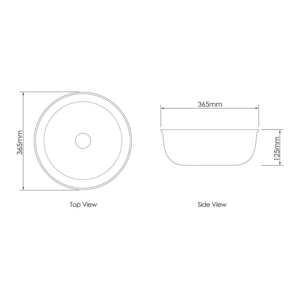 Bronte Matte White Basin (Round: 365 ×365×125)