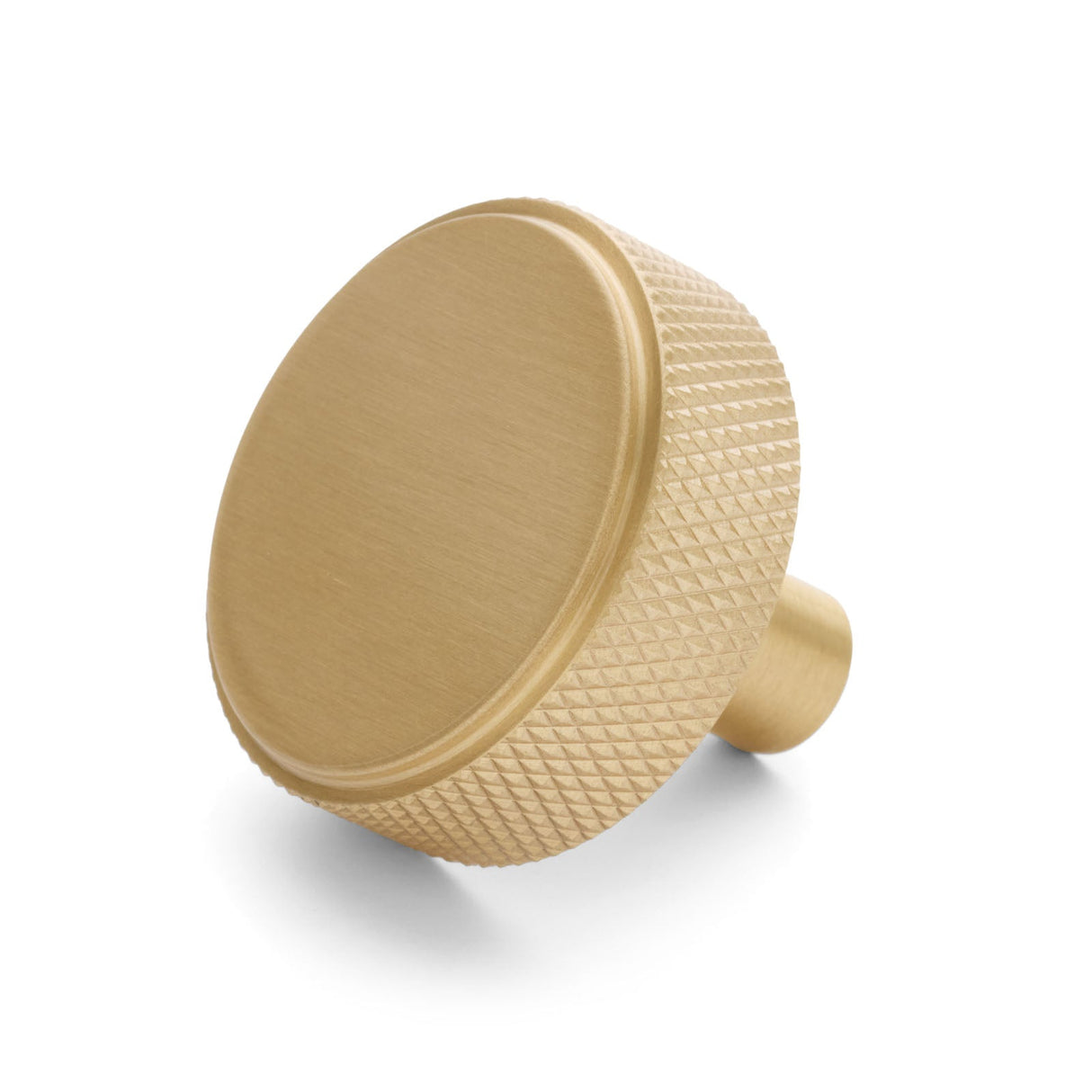 Manovella Brushed Brass Round Knurled Cabinet Knob - Octavia