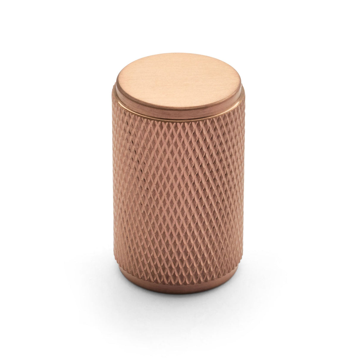 Brushed Copper PVD Knurled Cabinet Knob - Helena