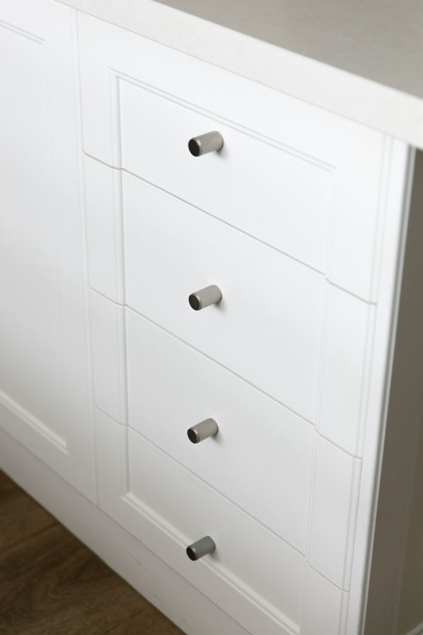 Brushed Nickel Knurled Cabinet Knob - Helena