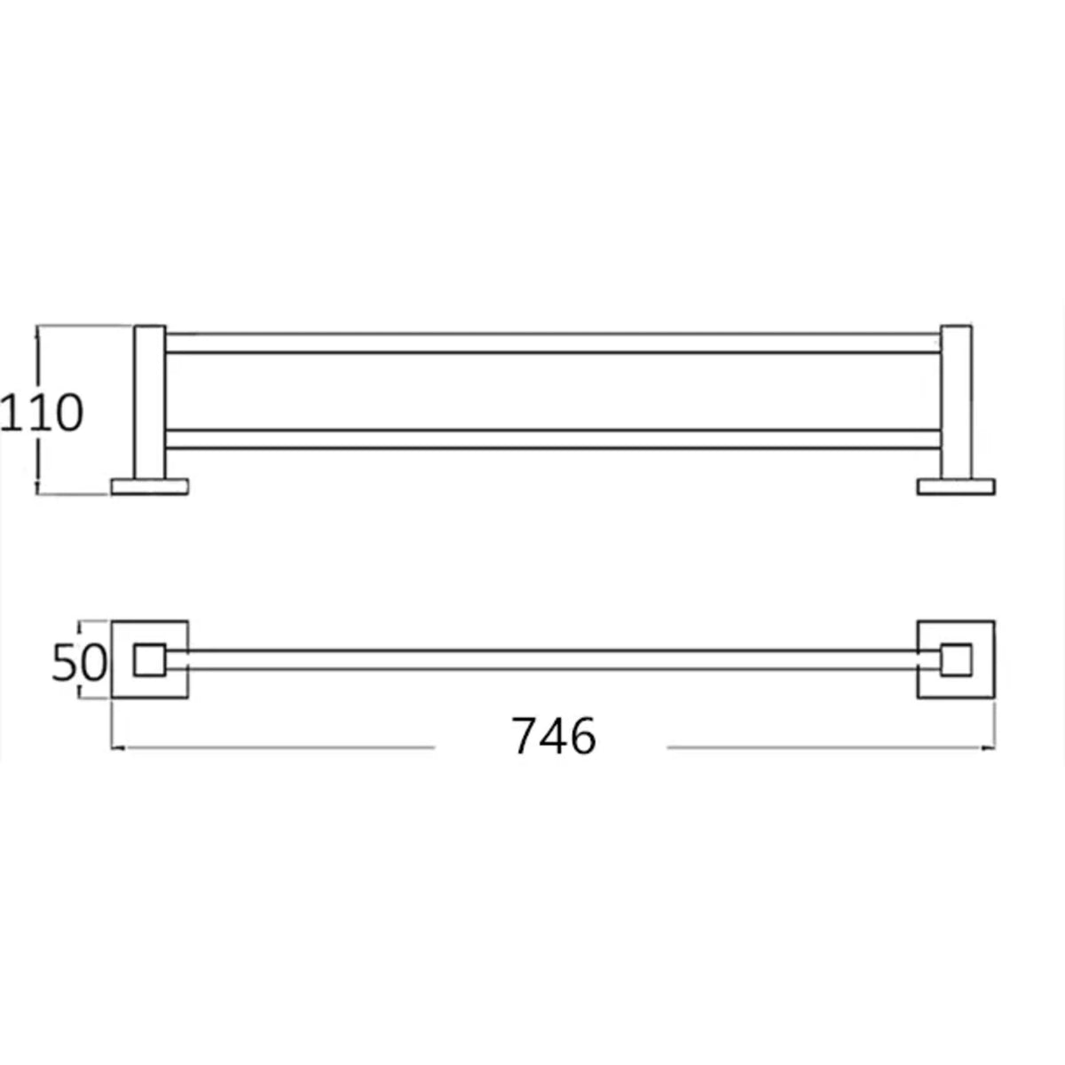 BUILDERS CHOICE Double Towel Rail 750mm