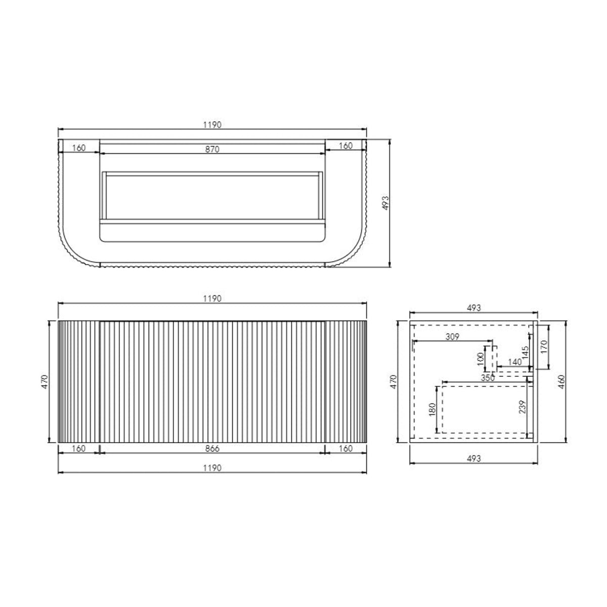 Lukka AGENA Wall Hung Vanity Matte Black (All Sizes)