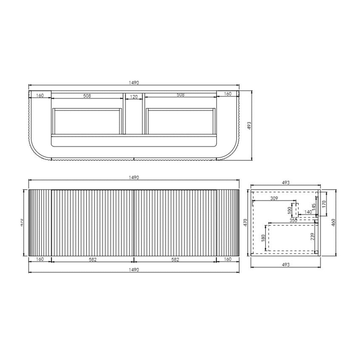 Lukka AGENA Wall Hung Vanity Matte Black (All Sizes)