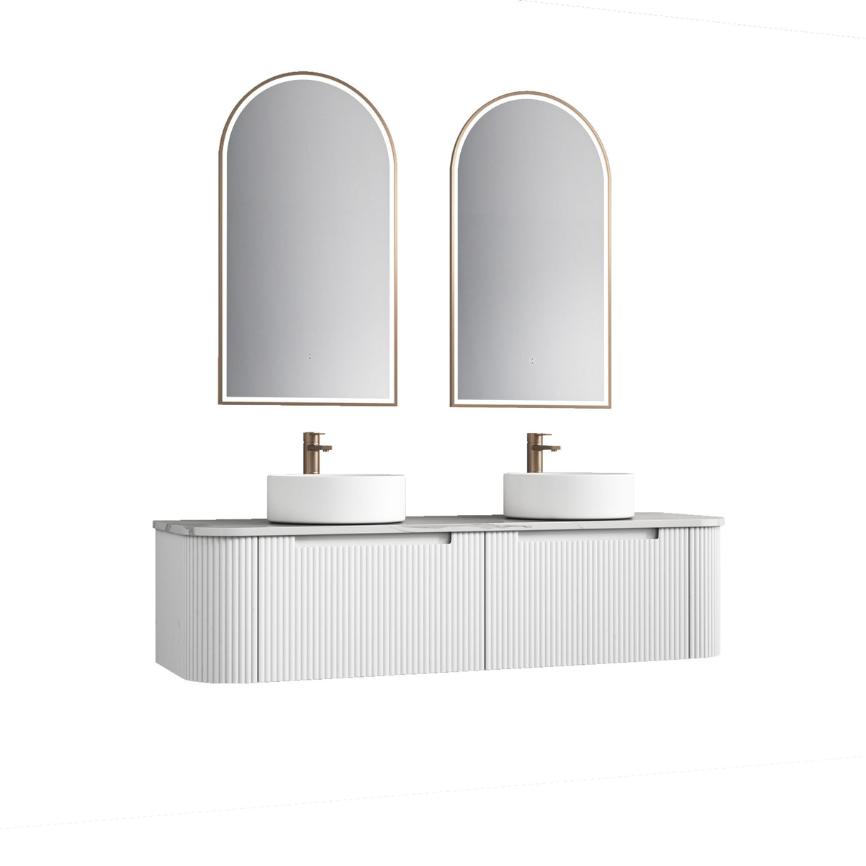 PETRA MARK II Wall Hung Curve Vanity Matte White (All Sizes)