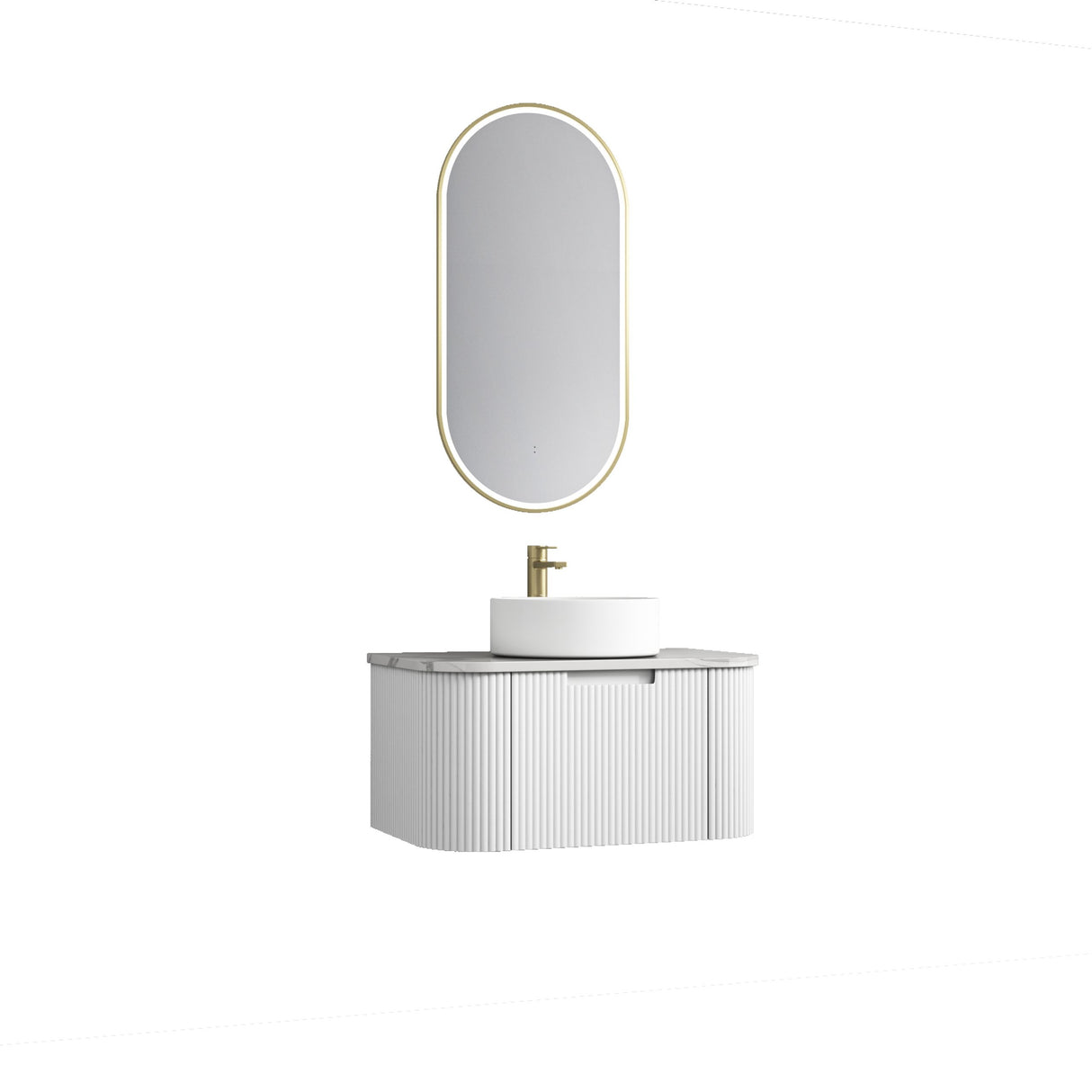 PETRA MARK II Wall Hung Curve Vanity Matte White (All Sizes)
