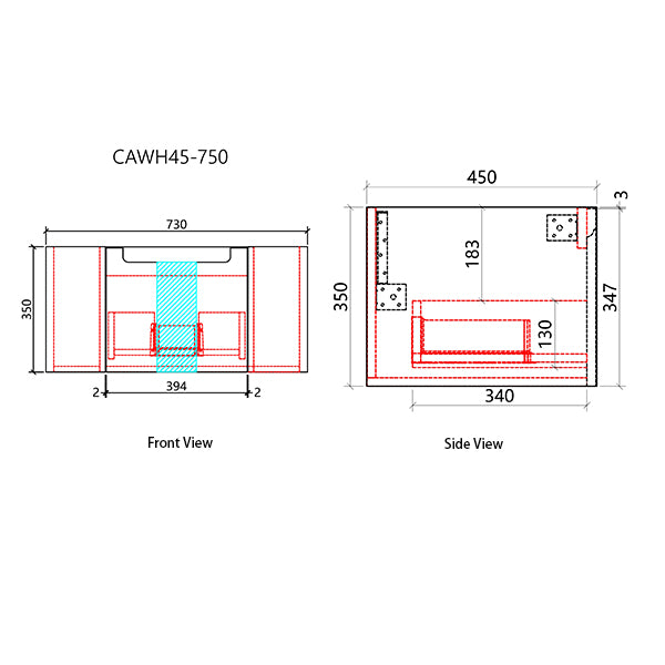 SAVIO Wall Hung Curve Vanity Matte White (All Sizes)