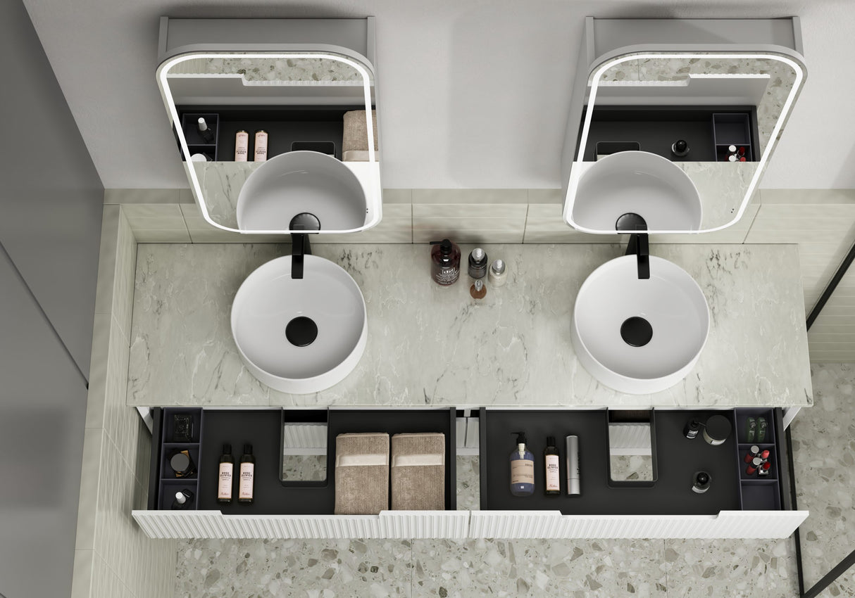 FLAUTO Wall Hung Vanity Matte White (All Sizes)