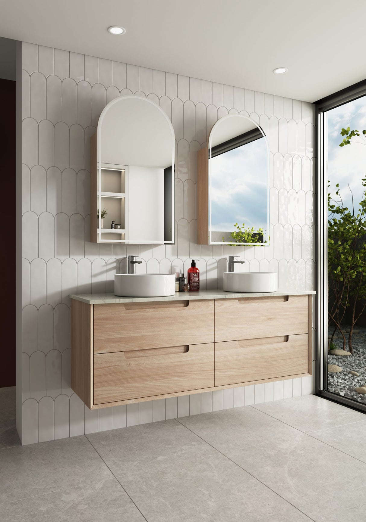 AINSLEY Wall Hung Vanity Mia Oak (All Sizes)