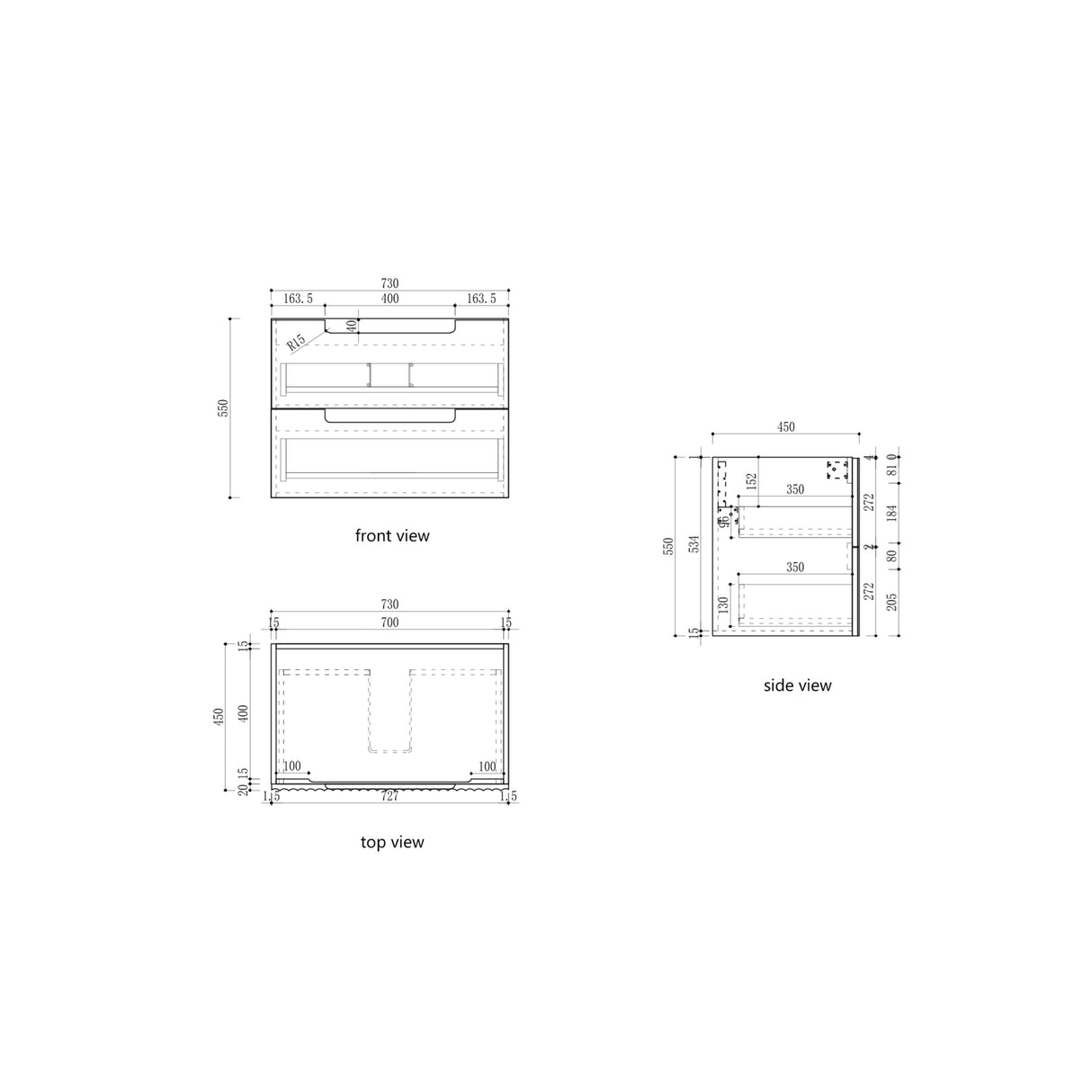 Lovina Tier Wall Hung Vanity Harvest Oak (All Sizes)