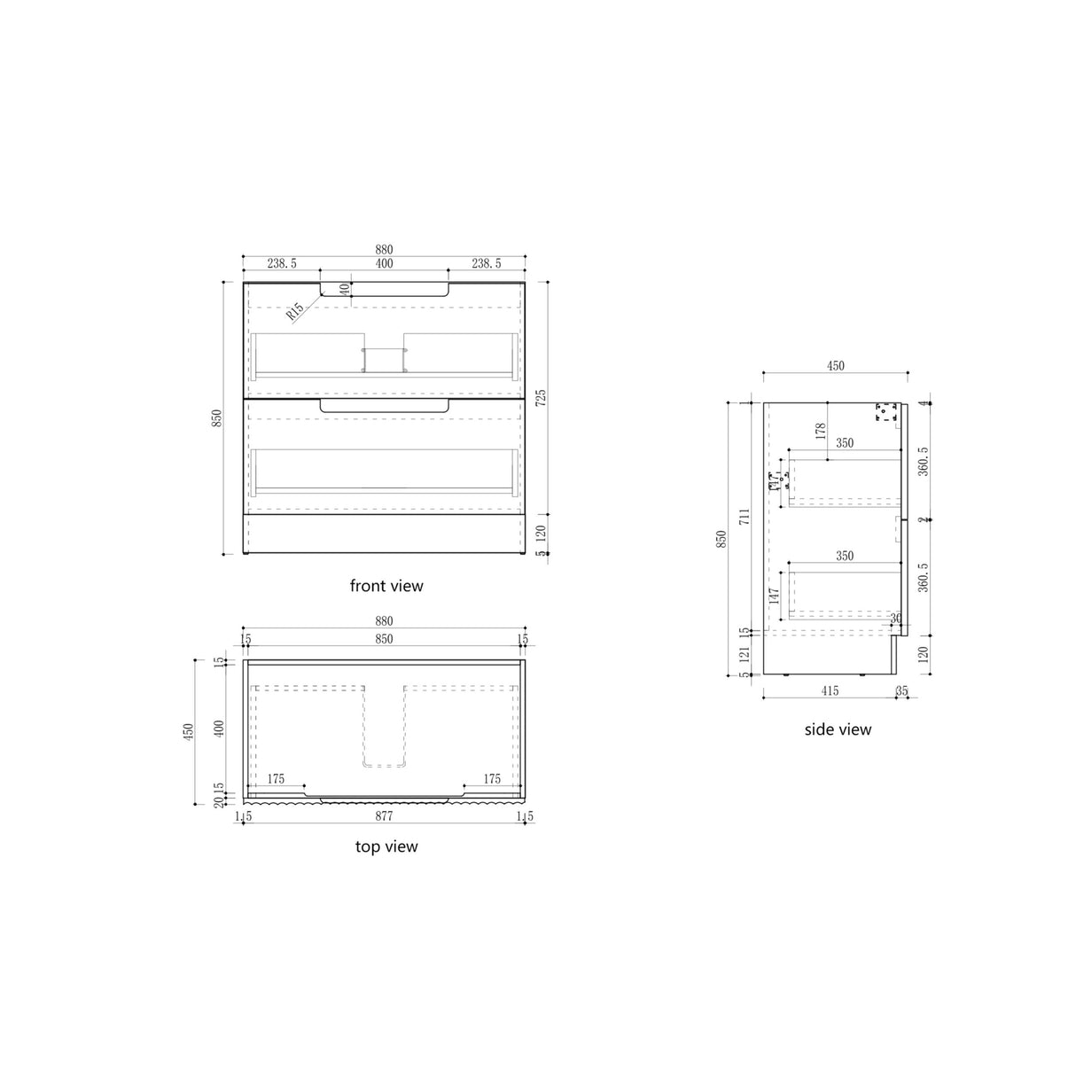 Lovina Floor Standing Vanity Harvest Oak (All Sizes)