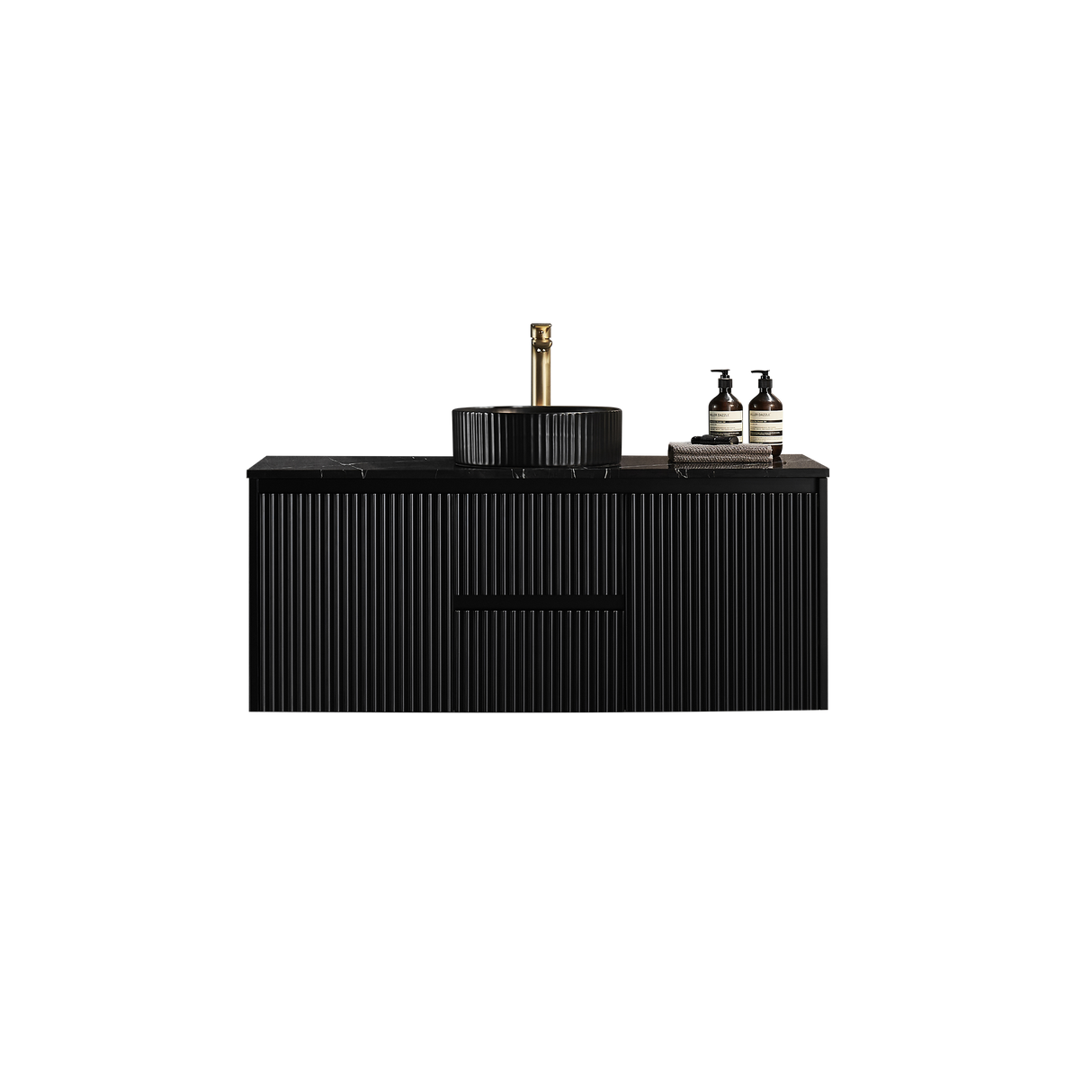 Brindabella Wall Hung Vanity (Middle Drawer) 1200mm (Single/Double Bowl) (Matte Black)