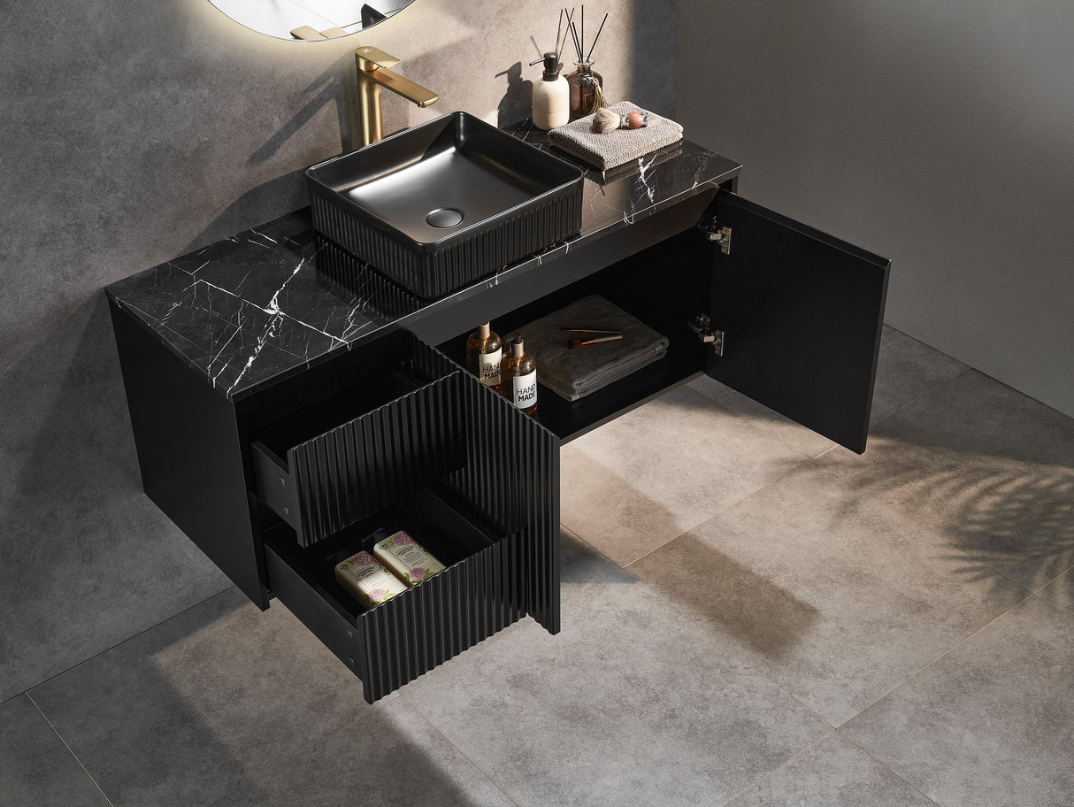 Brindabella Wall Hung PVC Cabinet 1200mm (Single Bowl) (Matte Black)