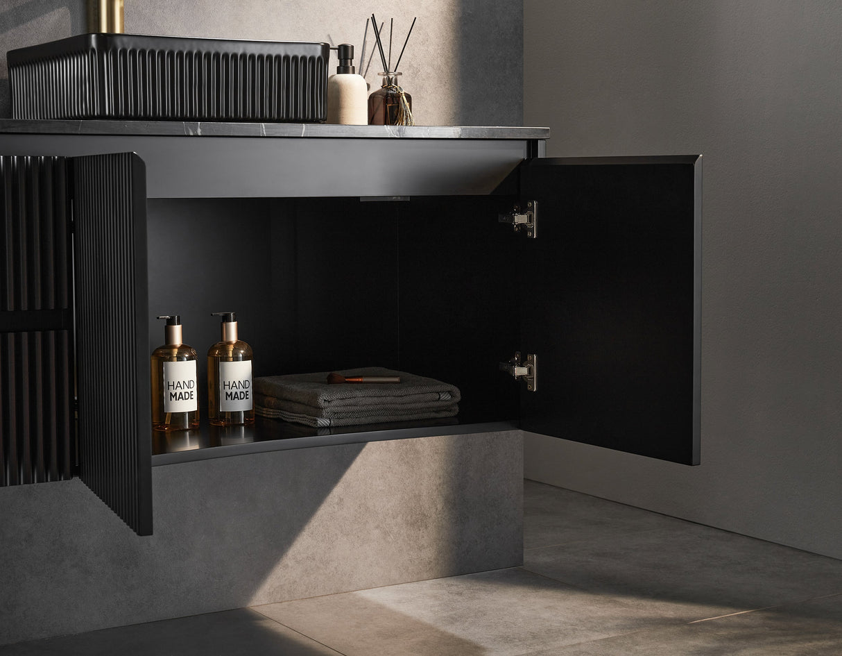 Brindabella Wall Hung PVC Cabinet 1200mm (Single Bowl) (Matte Black)