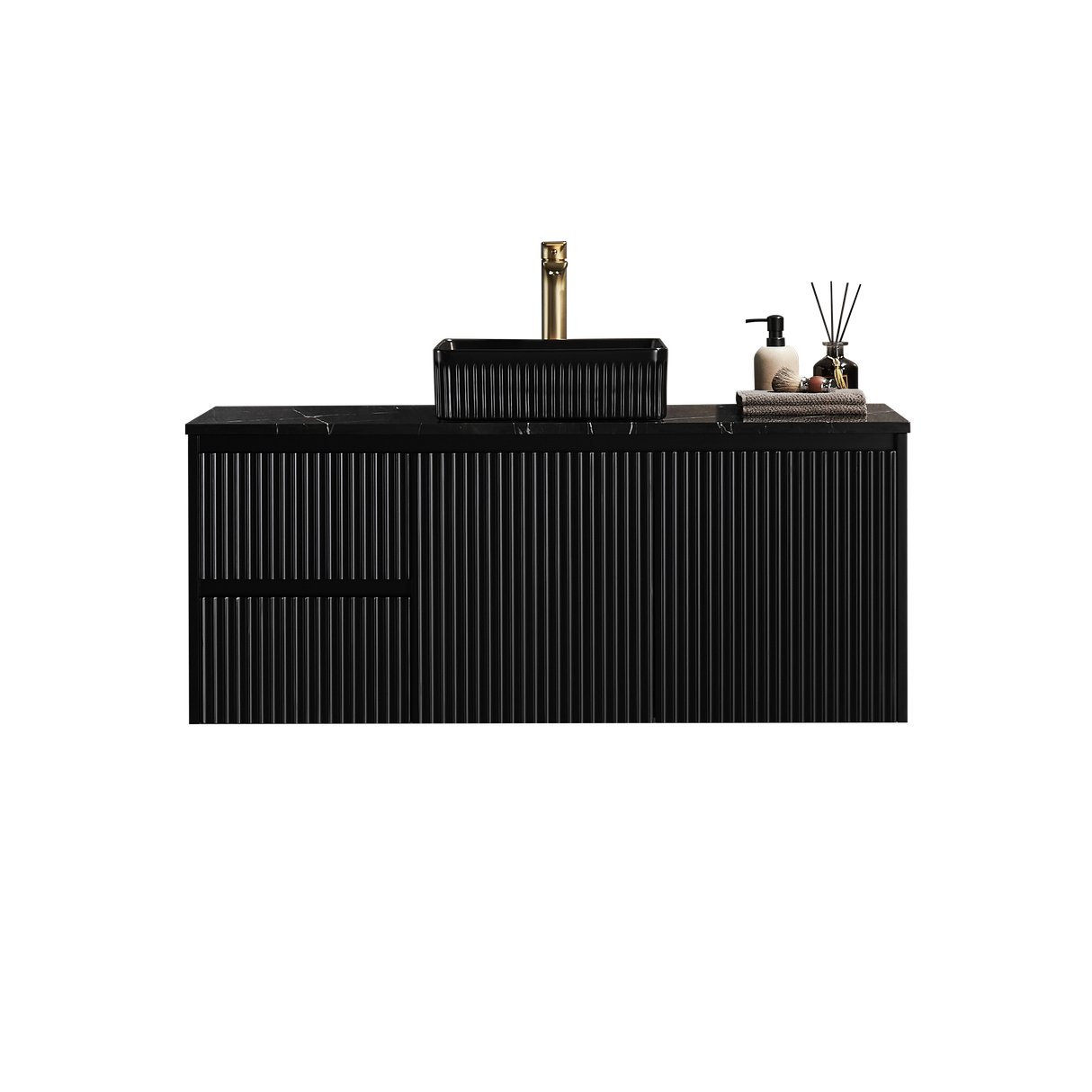Brindabella Wall Hung PVC Cabinet 1200mm (Single Bowl) (Matte Black)