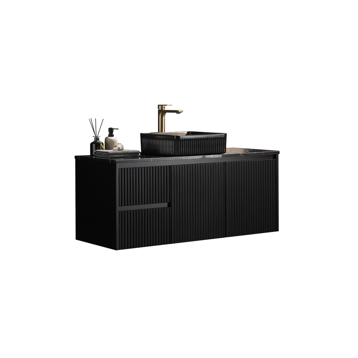 Brindabella Wall Hung PVC Cabinet 1200mm (Single Bowl) (Matte Black)