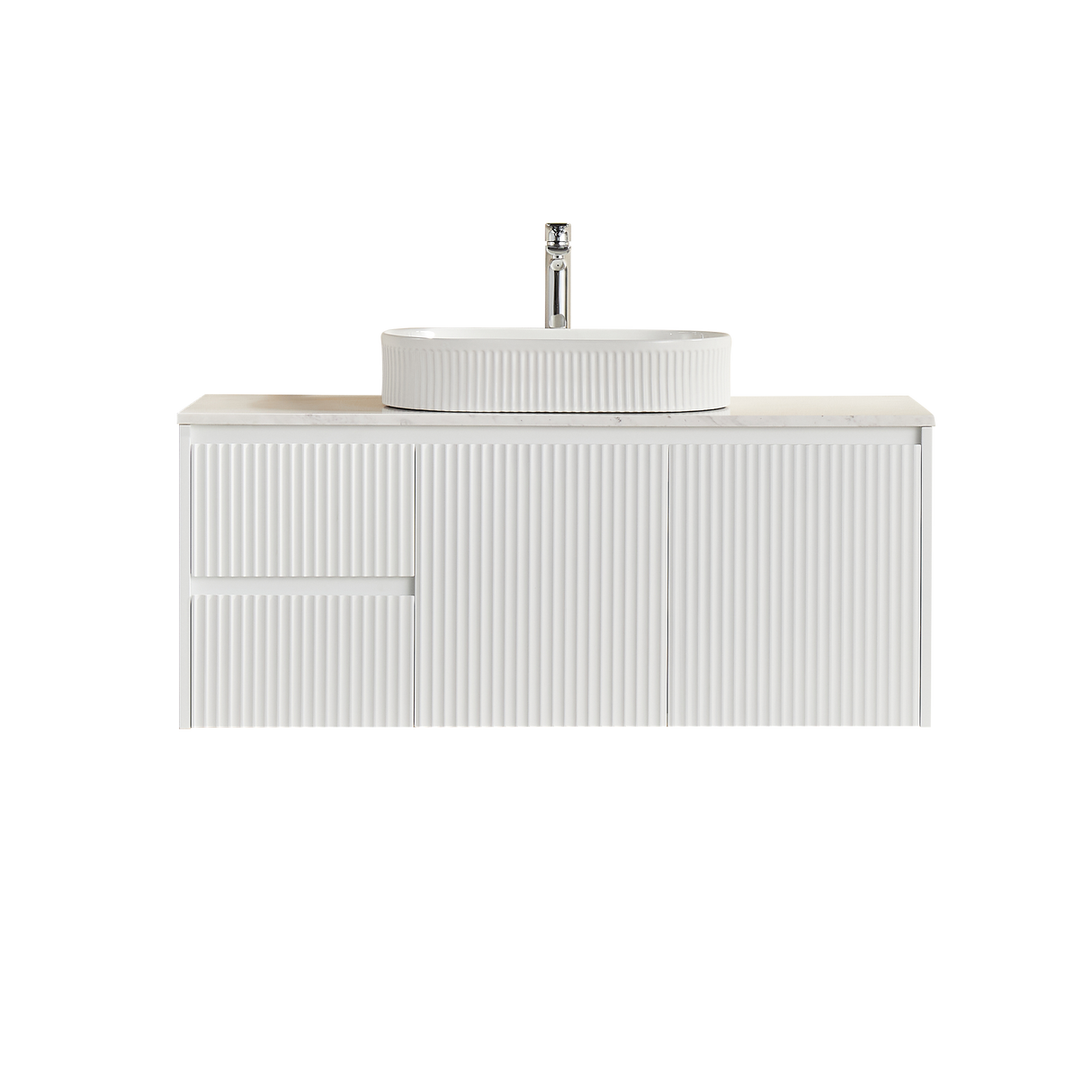 Brindabella Wall Hung PVC Cabinet 1200mm (Single Bowl) (Matte White)