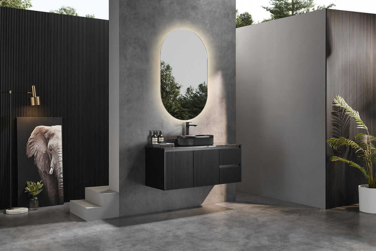 Brindabella Wall Hung PVC Cabinet 1200mm (Single Bowl) (Matte Black)