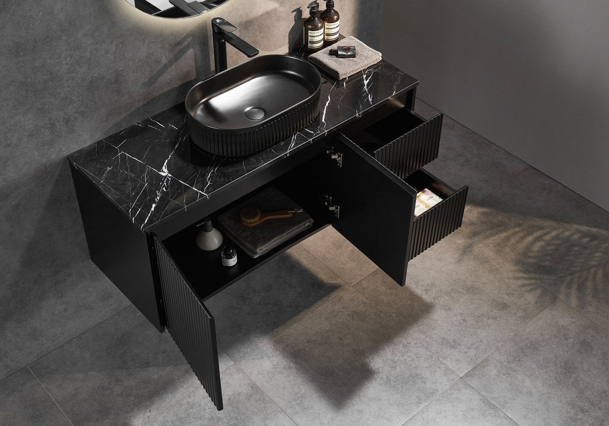 Brindabella Wall Hung PVC Cabinet 1200mm (Single Bowl) (Matte Black)