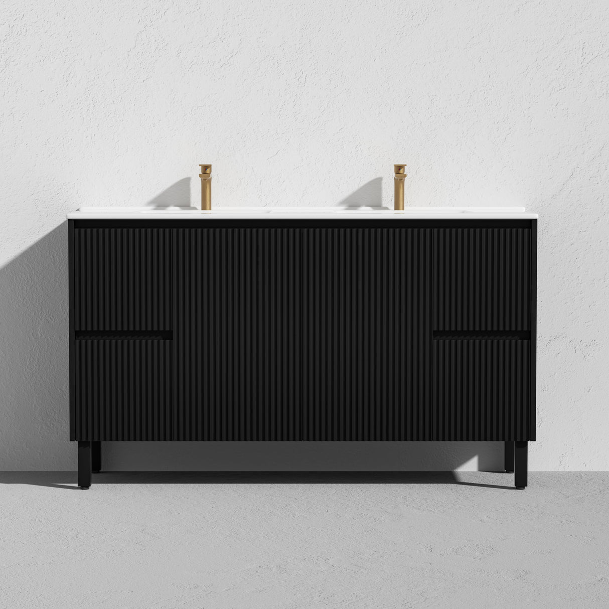 Brighton Freestanding Vanity 1500mm (Single/Double Bowl) (Matte Black)