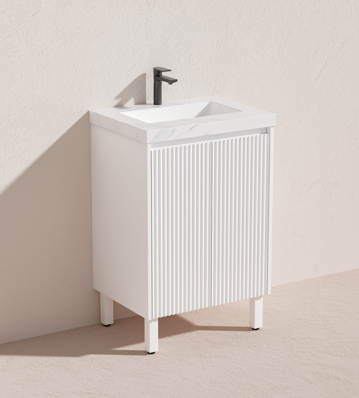 Brighton Freestanding PVC Vanity 600mm (Matte White)