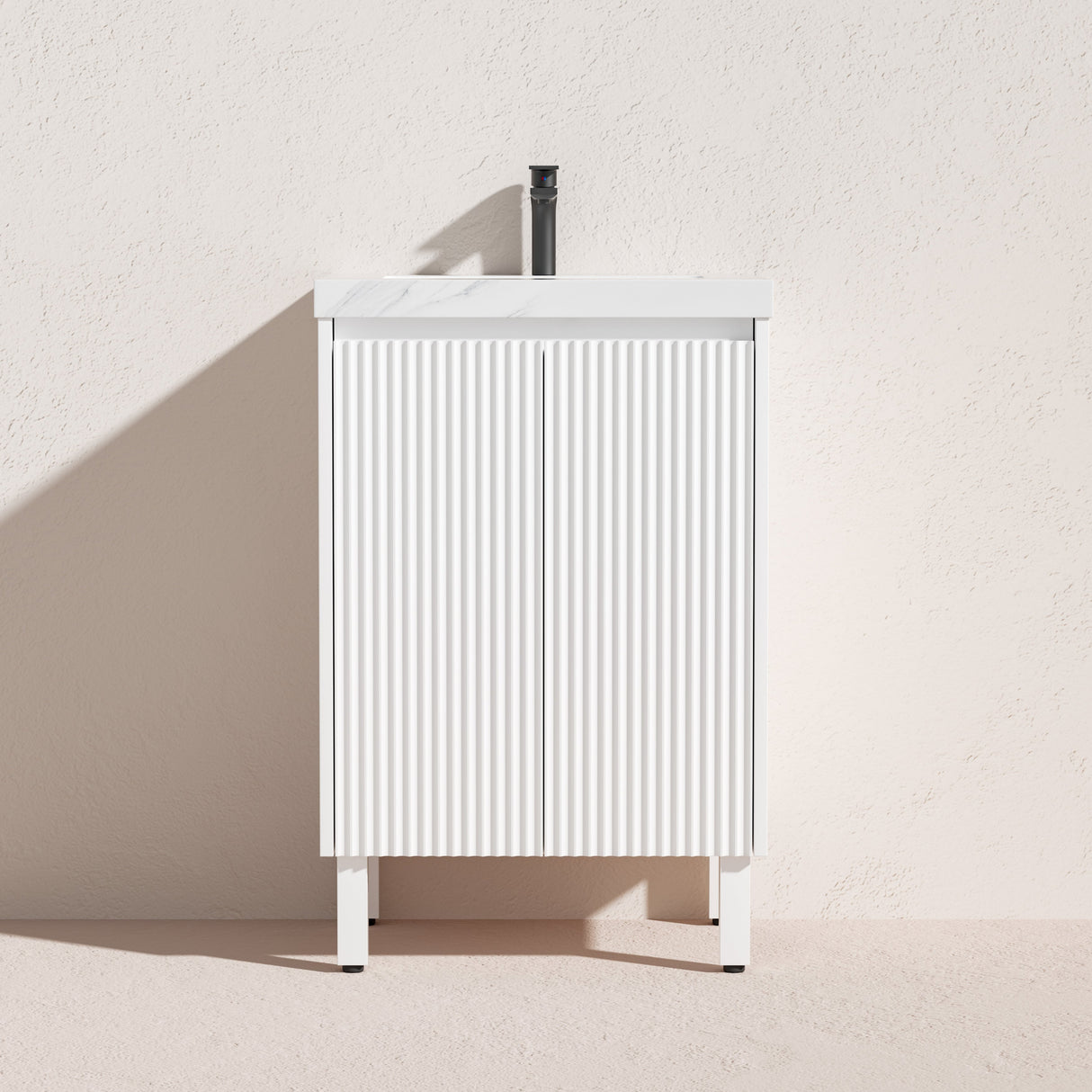 Brighton Freestanding PVC Vanity 600mm (Matte White)
