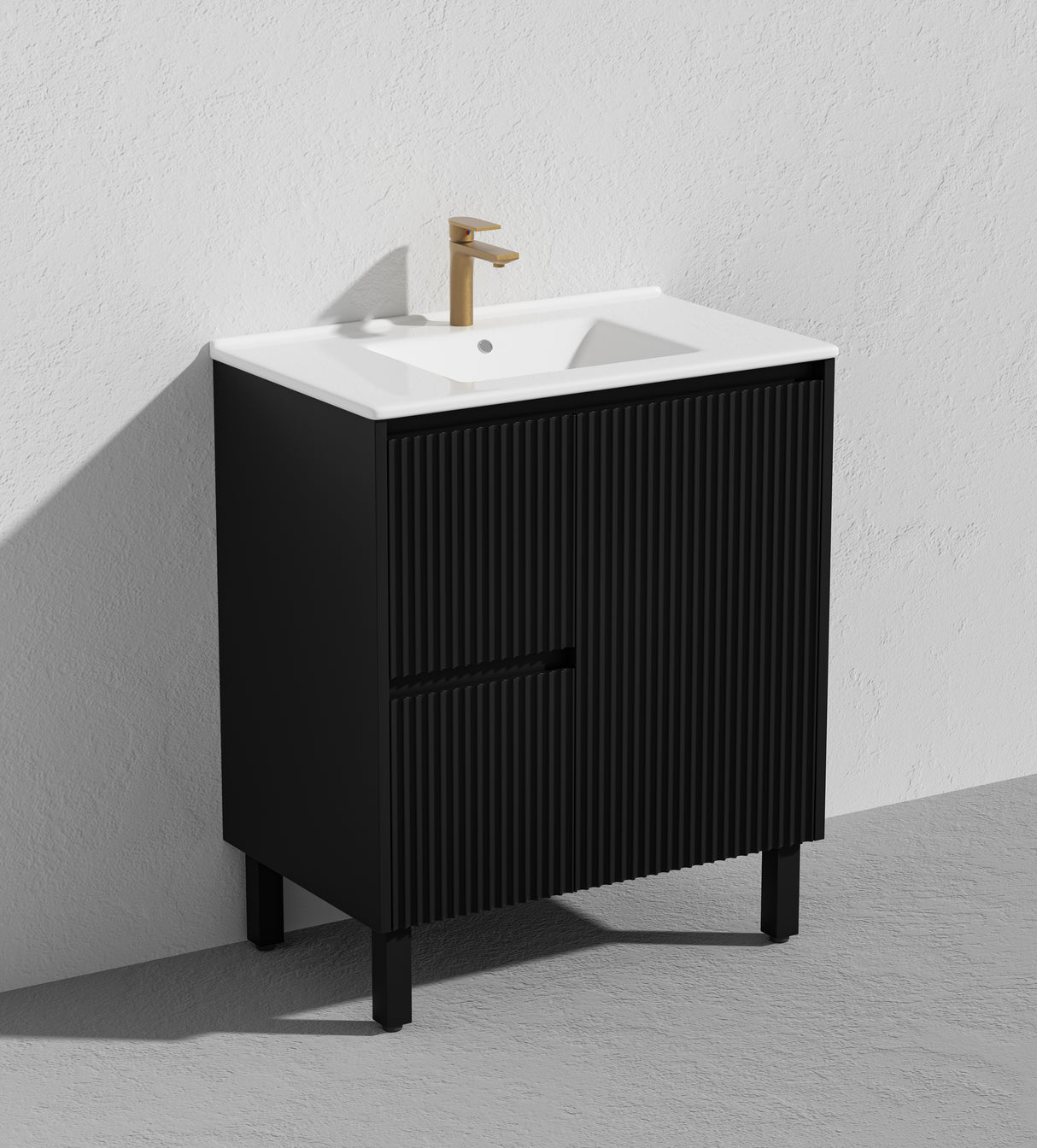 Brighton Freestanding PVC Vanity 750mm (Matte Black)