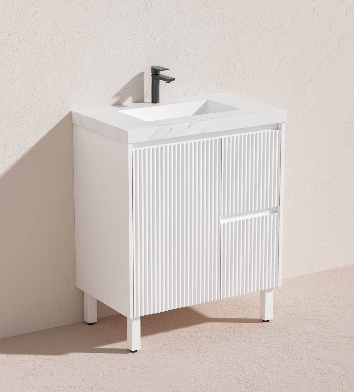 Brighton Freestanding PVC Vanity 750mm (Matte White)