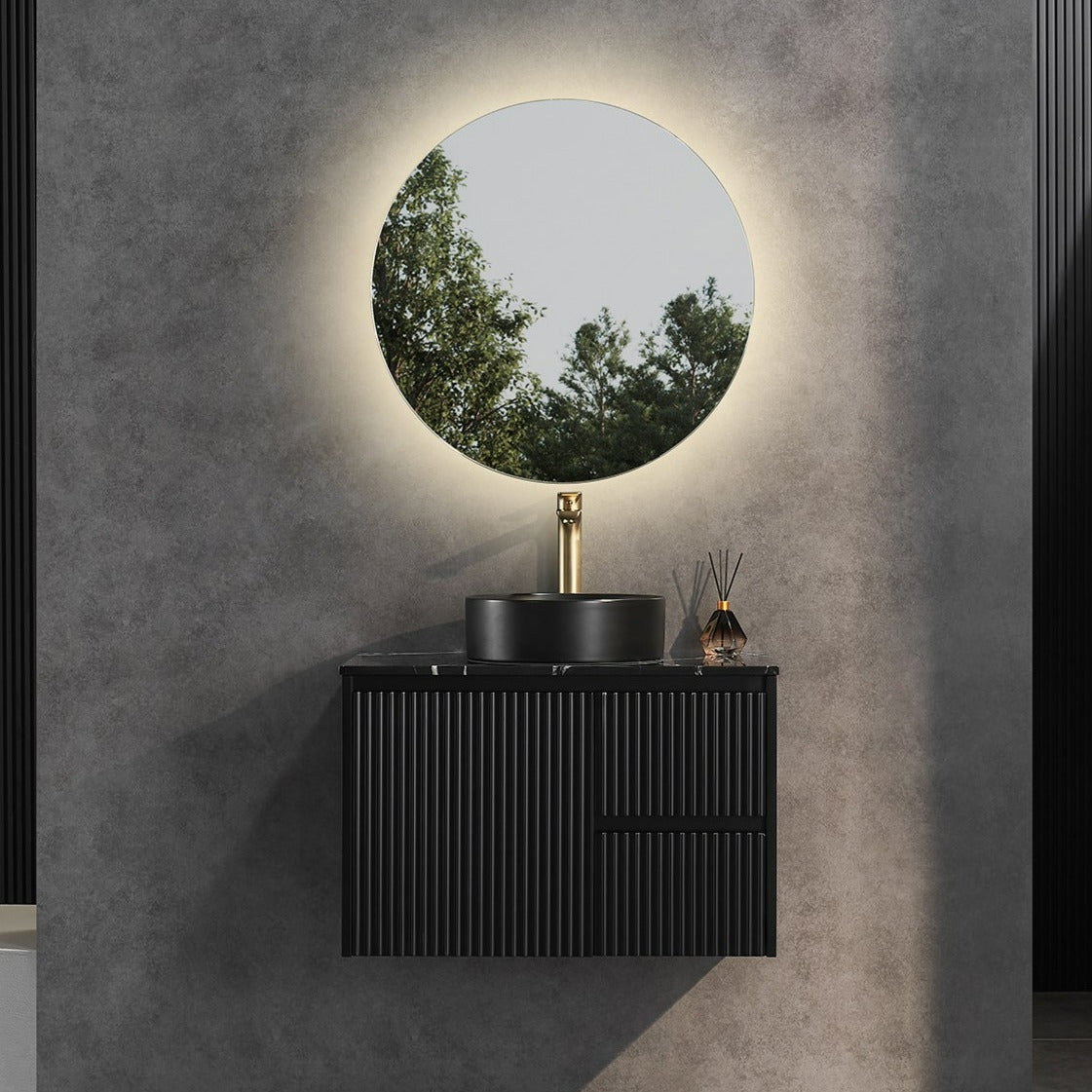 Brindabella Wall Hung PVC Cabinet 750mm (Matte Black)