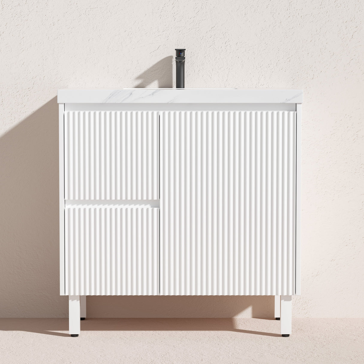 Brighton Freestanding PVC Vanity 900mm (Matte White)