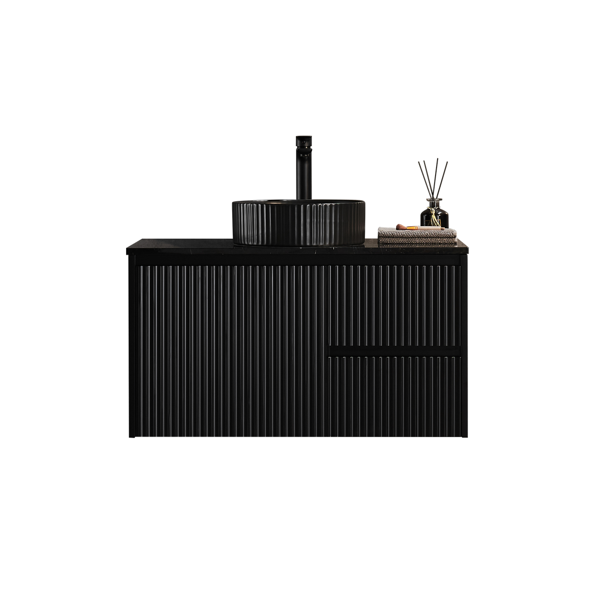 Brindabella Wall Hung PVC Cabinet 900mm (Matte Black)