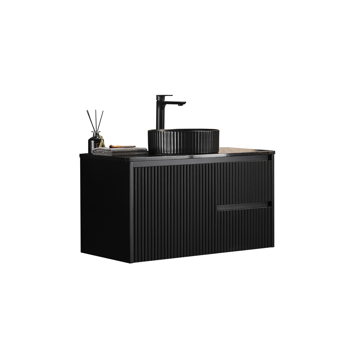 Brindabella Wall Hung PVC Cabinet 900mm (Matte Black)