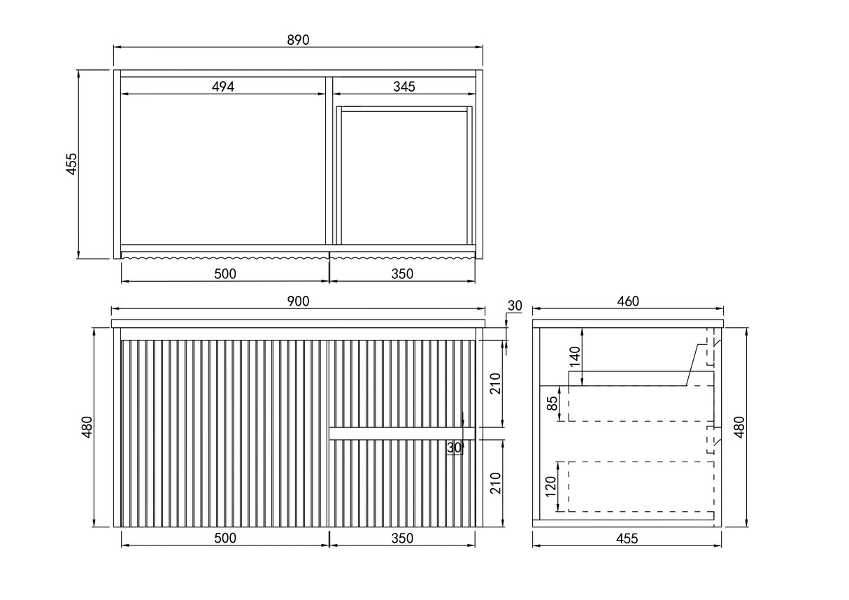 Brindabella Wall Hung PVC Cabinet 900mm (Matte White)
